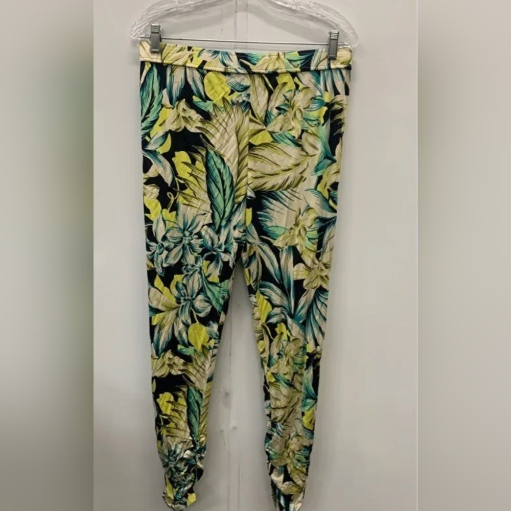 Banana Republic Women's Yellow Green & Black Tropicana Pants SizeL NWT MSRP $242